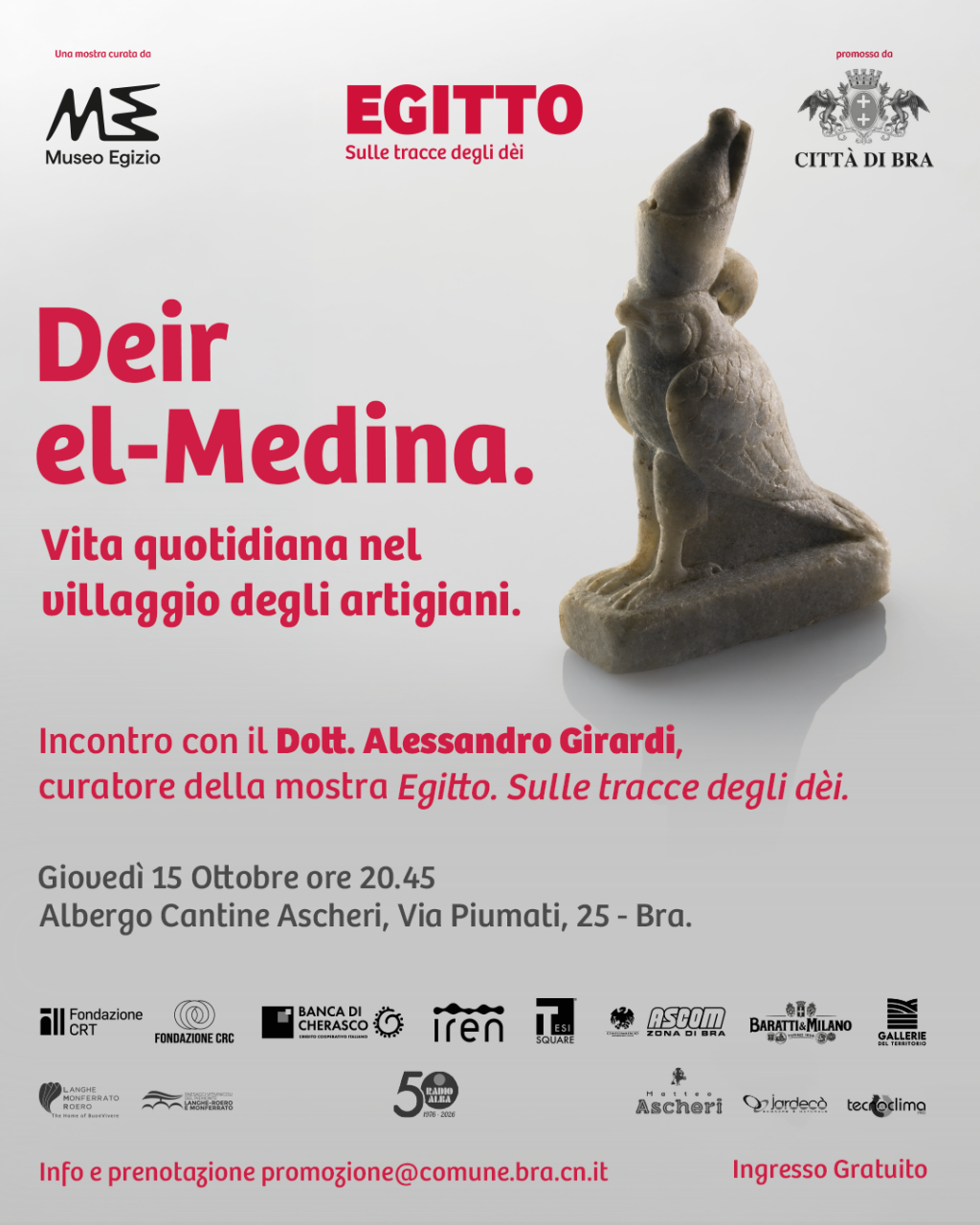 Conferenza "Deir el -Medina. Vita quotidiana nel villaggio degli artigiani." - Bra